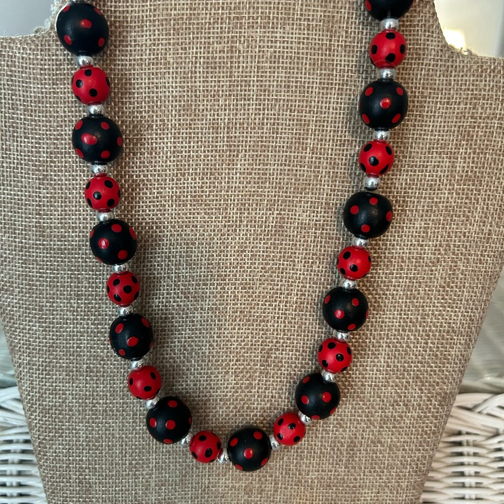 Red and Black Beaded Necklace